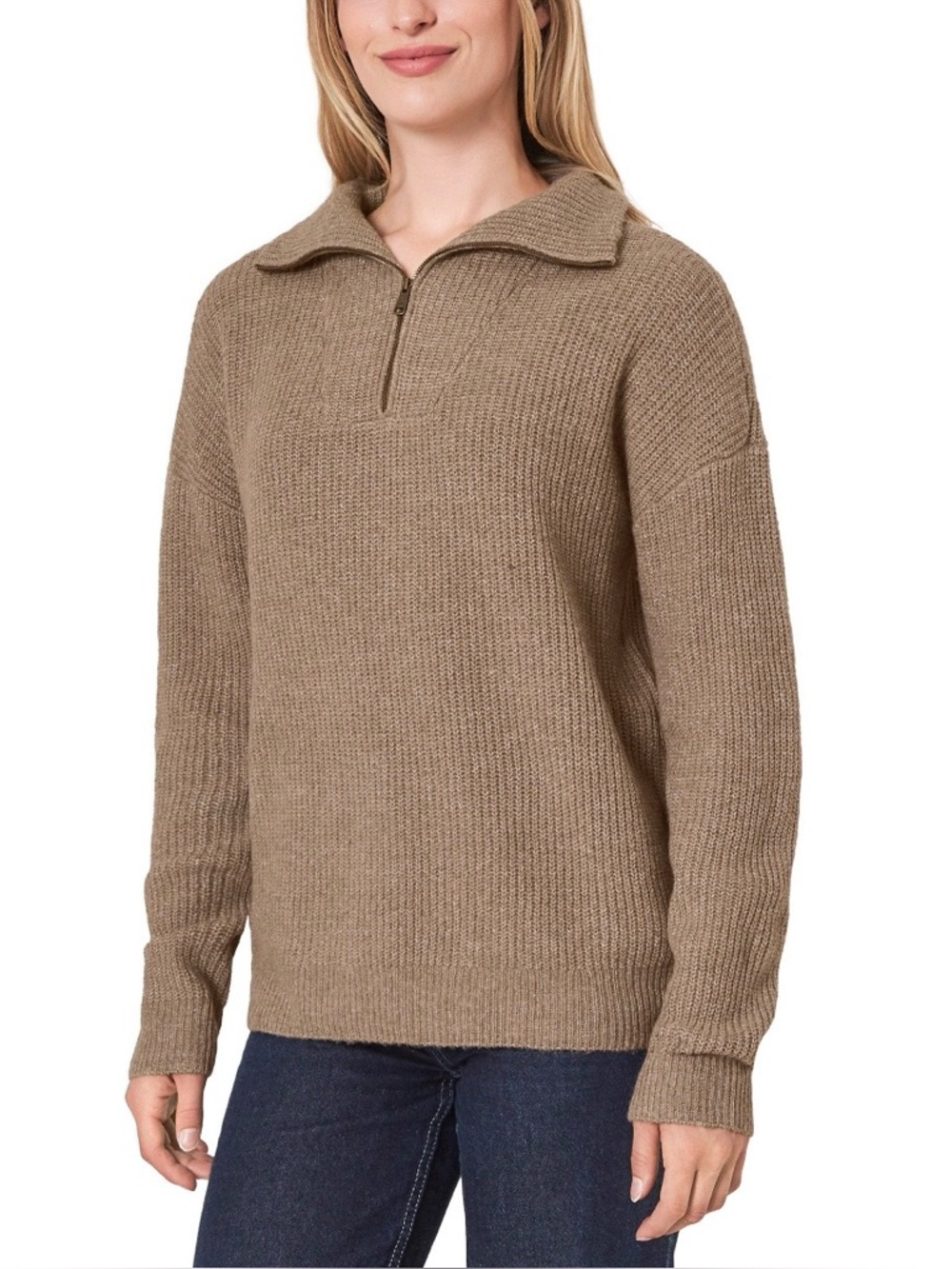 Modern Ambition Women's Quarter Zip Sweater